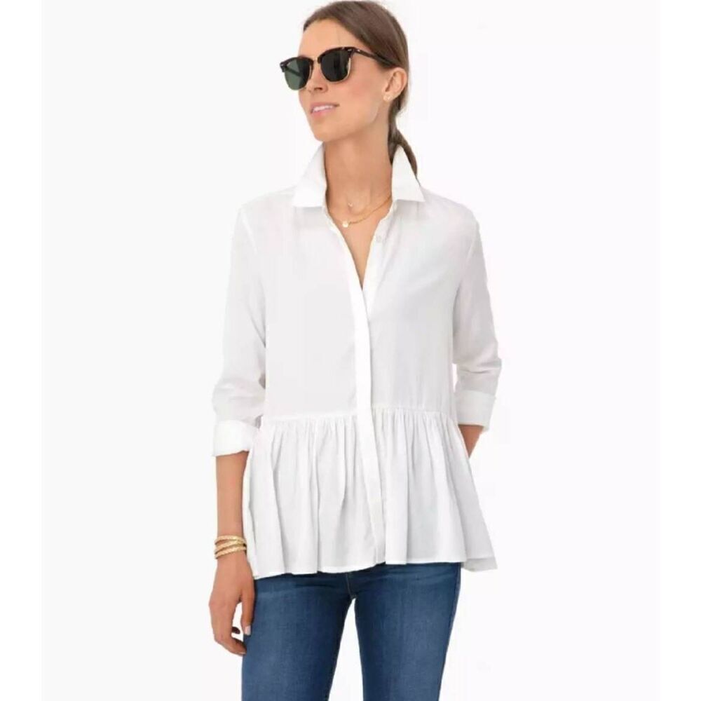 Tunkernuck White Charlotte Blouse XS